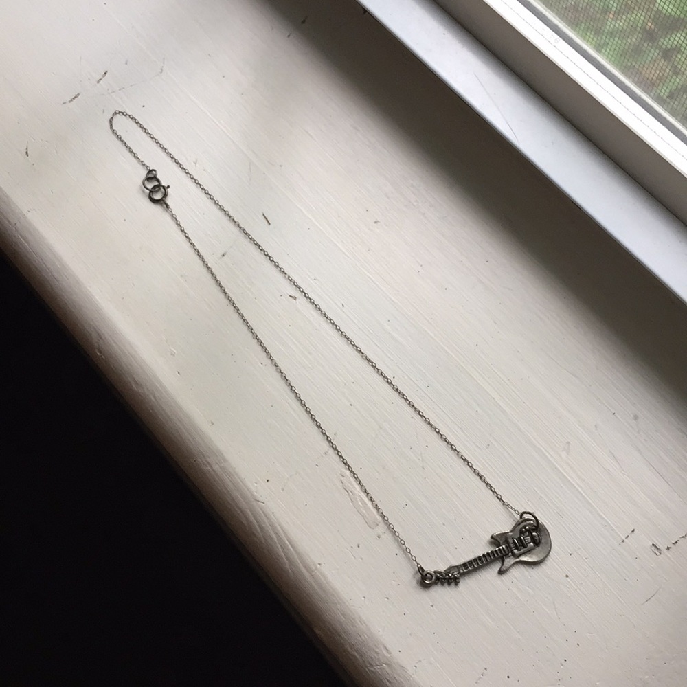 Sterling Silver Guitar Necklace